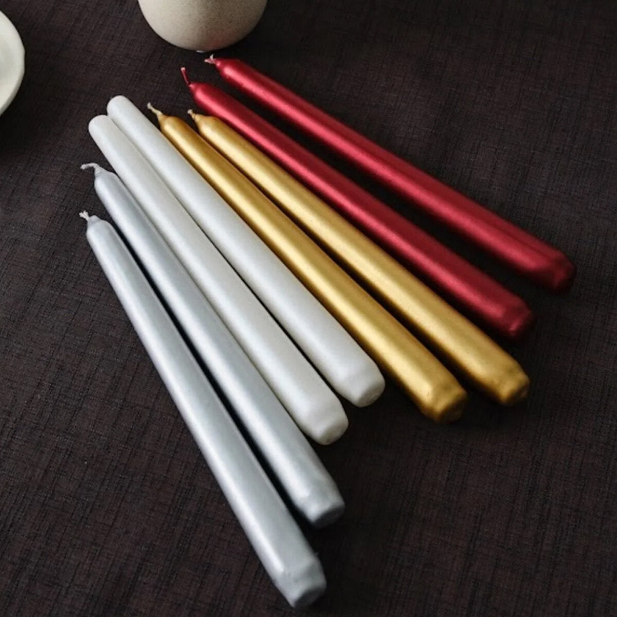 4PCS CANDLE METALİK RENKLER ŞAMDAN MUM 25CM (5347)