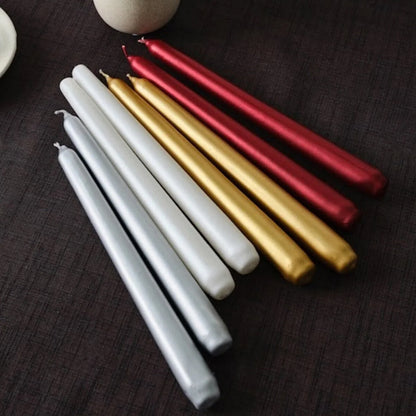 4PCS CANDLE METALİK RENKLER ŞAMDAN MUM 25CM (5347)
