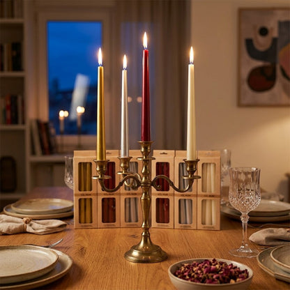 4PCS CANDLE METALİK RENKLER ŞAMDAN MUM 25CM (5347)