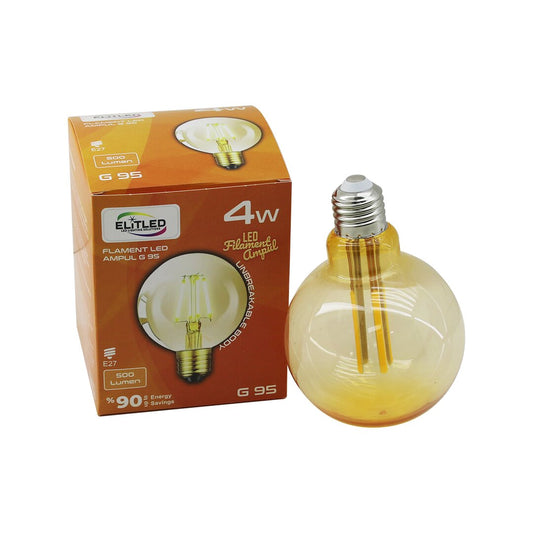4W - E27 GOLD COLOR FLAMENT RUSTİK AMPUL 400LUMEN - 2200K KIRILMAZ GÖVDE (5347)