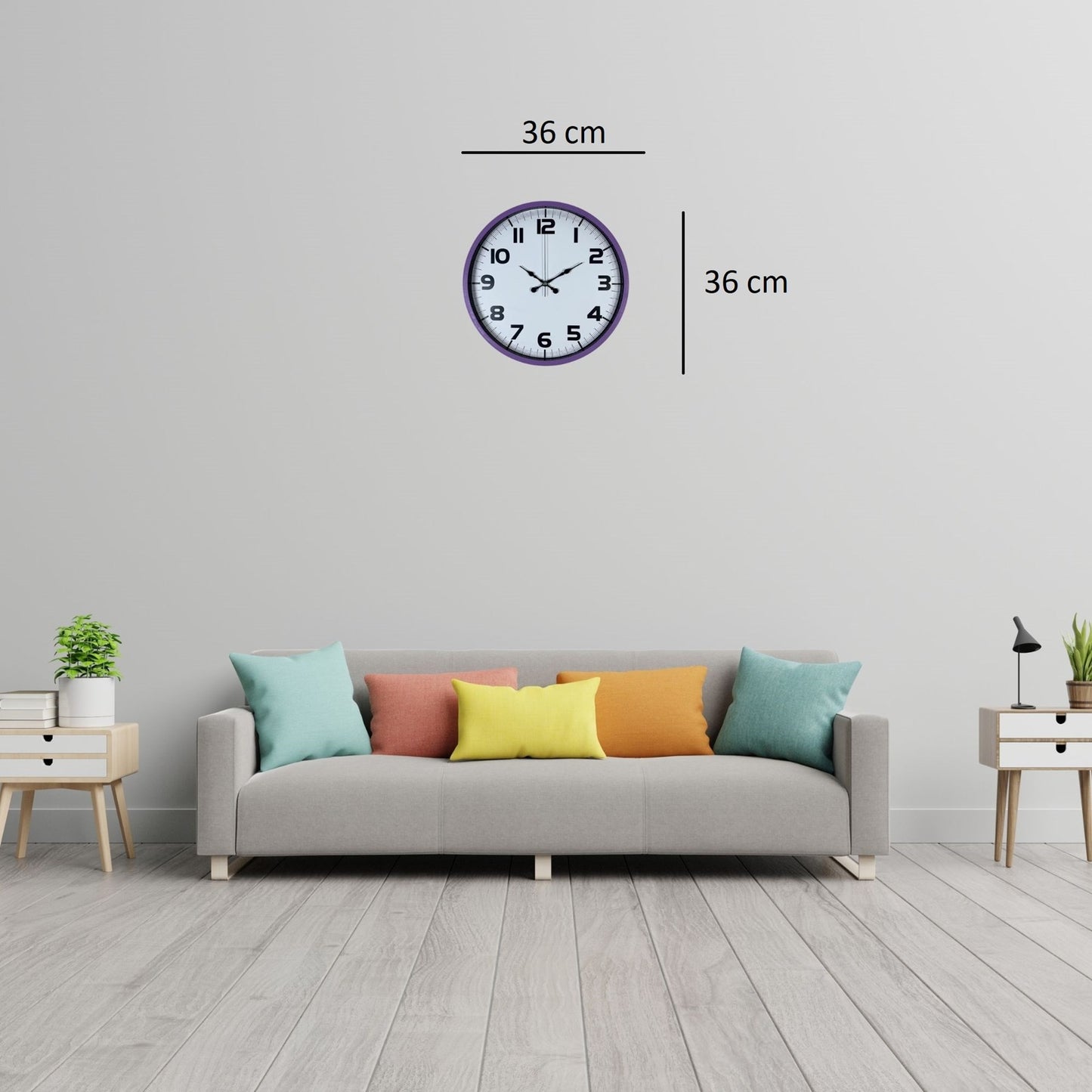 Violet Mor 36 Cm Standart Duvar Saati