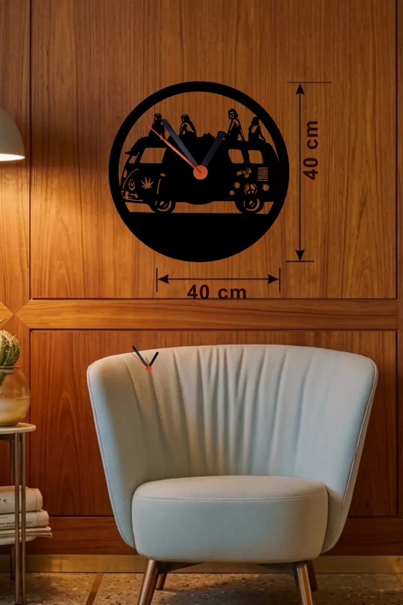 Mey İthalat® Fitness Motivasyon Tasarım Ahşap Duvar Saati - 40x40 cm Sporcu Hediyesi