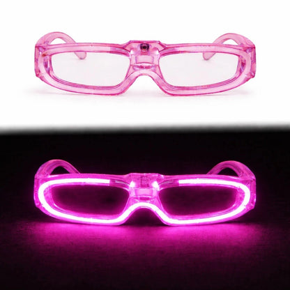 Mey İthalat® Pembe LED Işıklı Parti Gözlüğü 3 Modlu - Glow & Gece Eğlence Gözlüğü