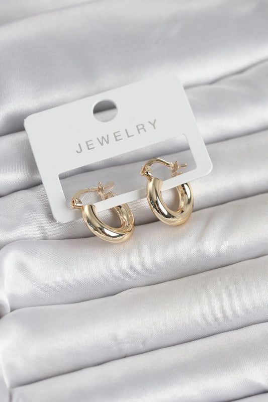 Mey İthalat® Gold Renk Pirinç Halka 15 mm Kadın Küpe