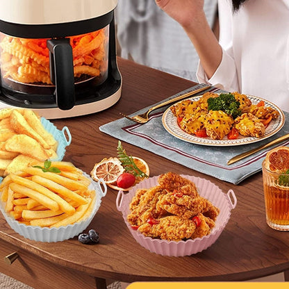 Starixa® Renkli Isıya Dayanıklı Yıkanılabilir Silikon Fırın Ve Airfryer Yuvarlak Model Pişirme Matı 20 Cm