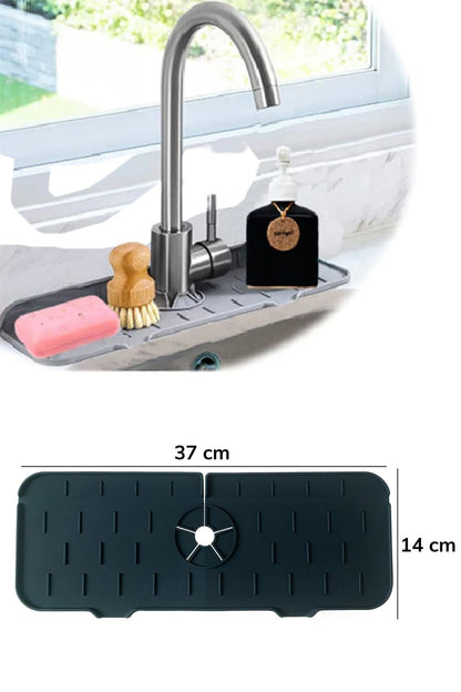 Starixa® Lavabo İçin Silikon Esnek Mat Musluk Sapı Damlama Tutucu Raf Mutfak Tezgahı Sıçrama Koruma