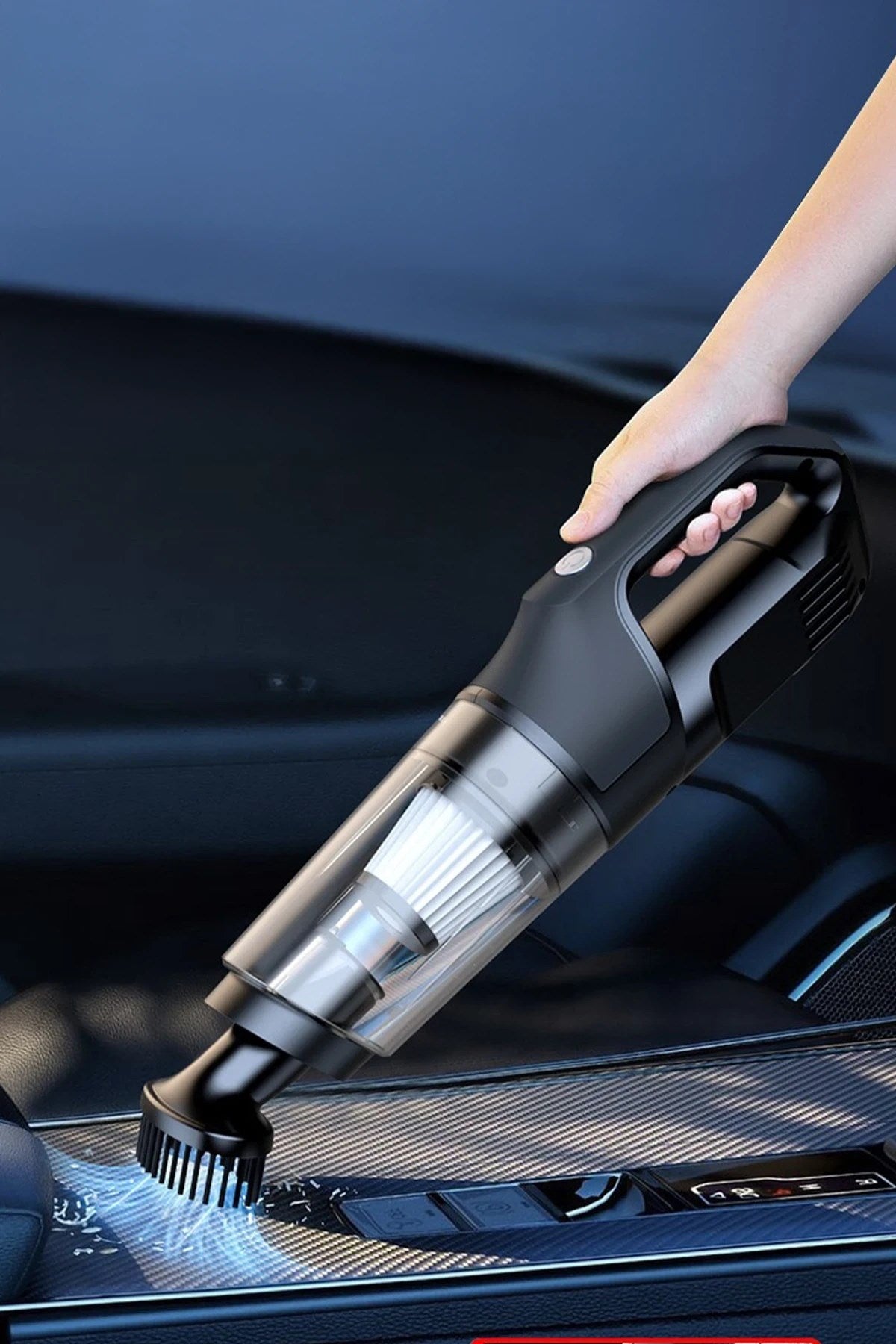 Mey İthalat®  VC006 50W 4000 mAh Bataryalı Kablosuz Çok Fonksiyonlu Araç Süpürge - Siyah