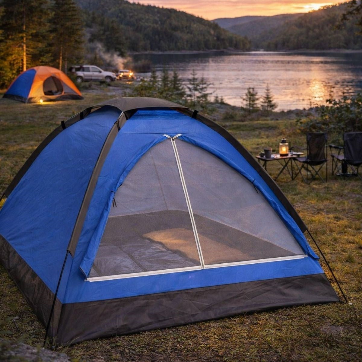 Starixa® 3 Kişilik Manuel Kamp Çadırı - Düz Kapılı Outdoor Aile, Doğa, Piknik ve Kamp Çadırı 200x150x110 cm