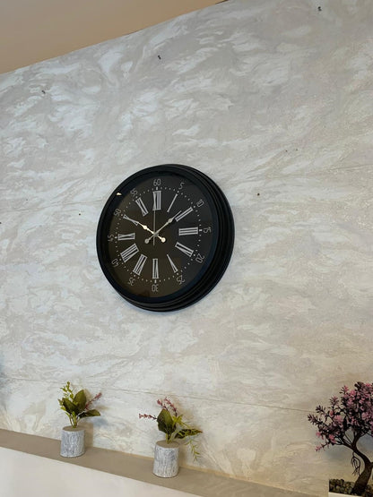 Black Noble 40 Cm Metal Modern Duvar Saati