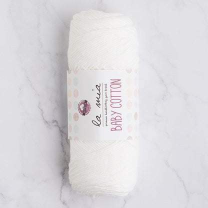 La Mia Baby Cotton خيط حياكة يدوي أبيض - L001 - 33628