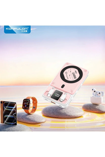 Mey İthalat®  M25W 10.000 mAh 20W PD Magsafe Powerbank - Pembe