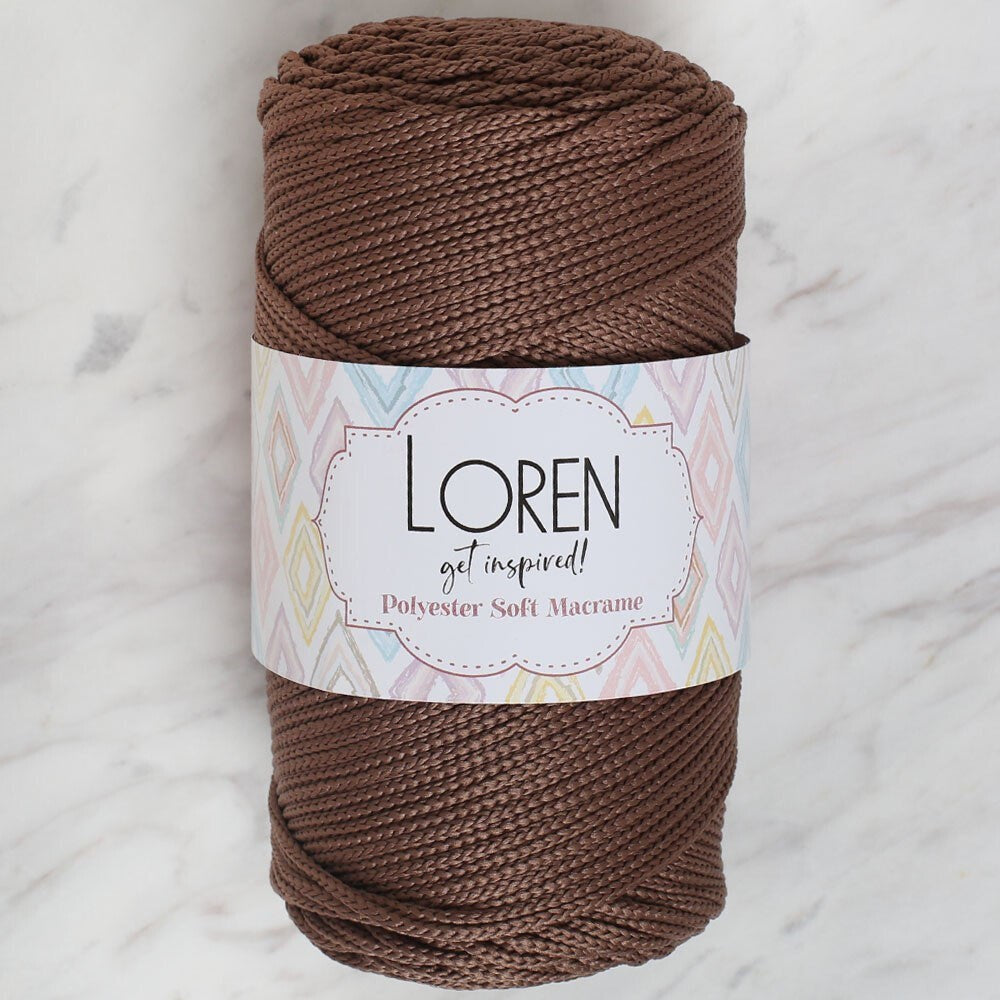 Loren Polyester Soft Macrame Brown Hand Knitting Yarn - LM032 - 34438