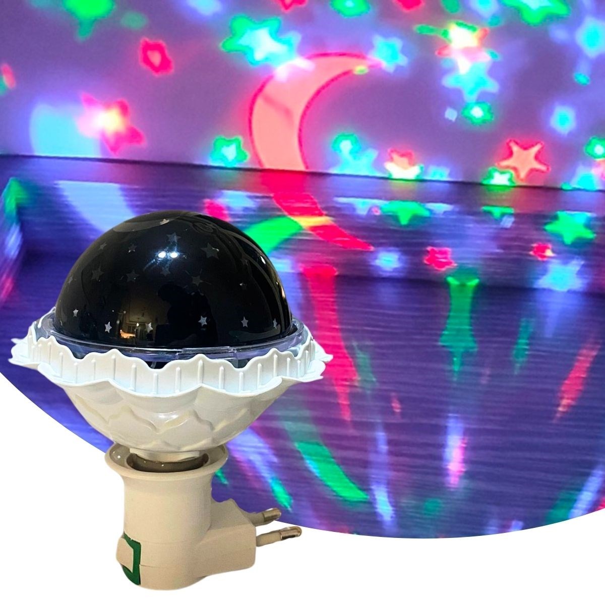 Starixa® Kristal Gökyüzü Modlu Yıldızlı Hareketli 360 Derece Dönen Kristal Led Ampül