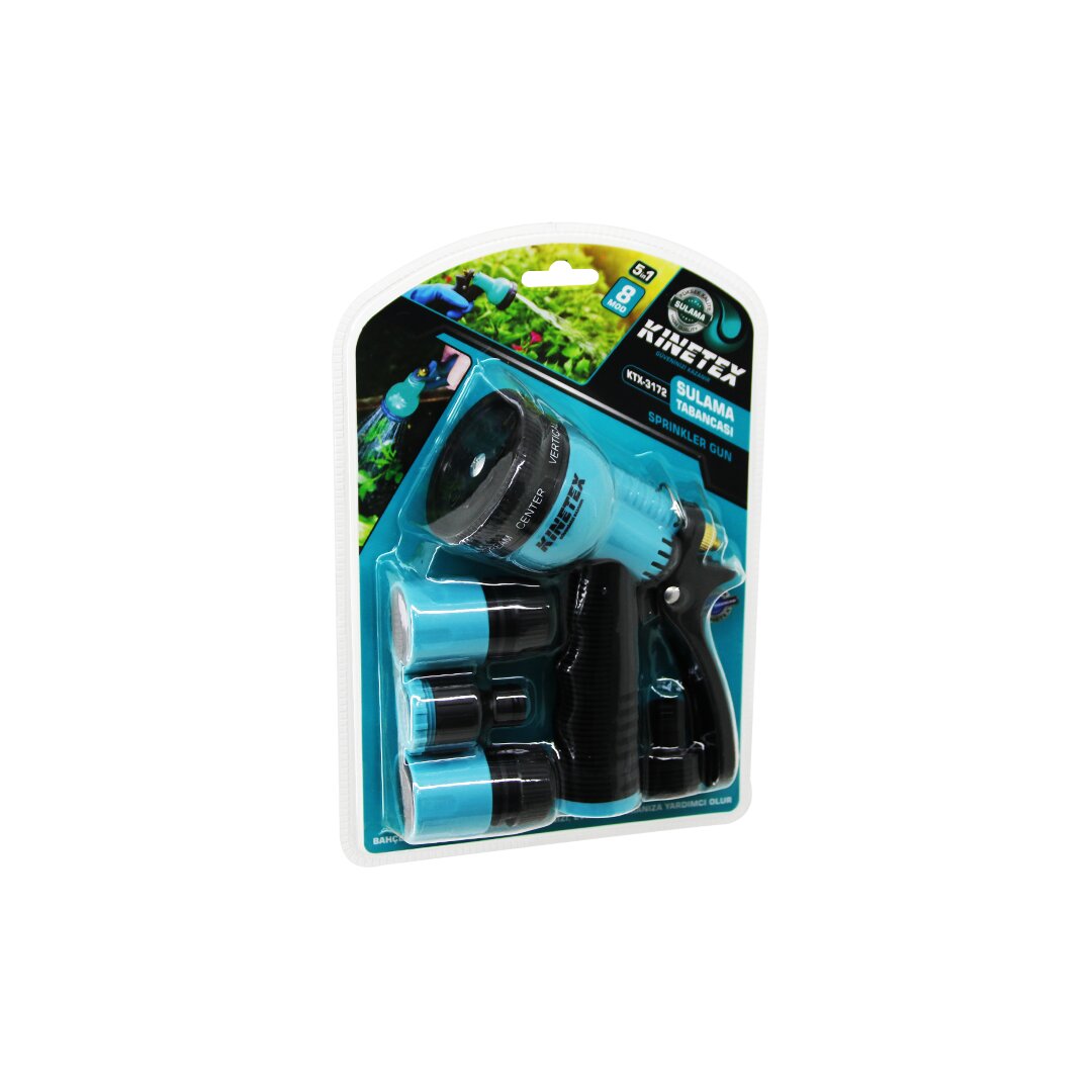 5IN1 - 8 MODE WATERING GUN SET 1 - GUN - 4 - CONNECTOR (5347)