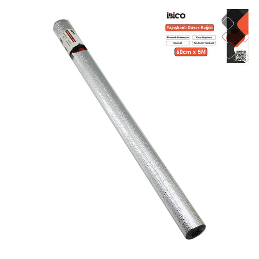 5MT X 60CM ALÜMİNYUM GÜMÜŞ TEZGAH ÜSTÜ FOLYO STİCKER - DUVAR KAĞIT KENDİNDEN YAPIŞKANLI - EKO DEKORASYON - DAYANIKLI (5347)