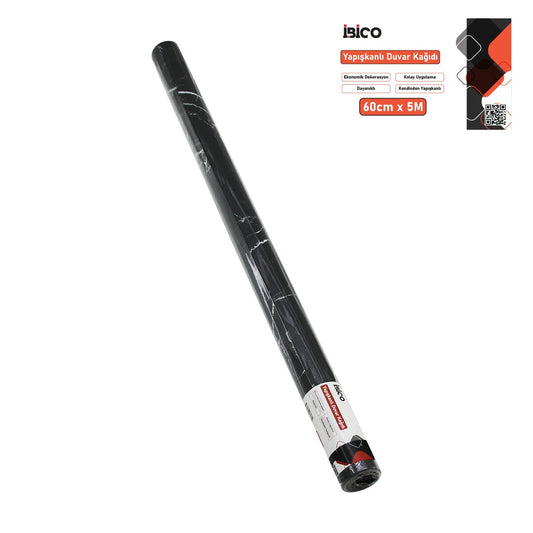 5MT X 60CM SİYAH MERMER DESENLİ TEZGAH ÜSTÜ FOLYO STİCKER - DUVAR KAĞIT KENDİNDEN YAPIŞKANLI - EKO DEKORASYON - DAYANIKLI (5347)
