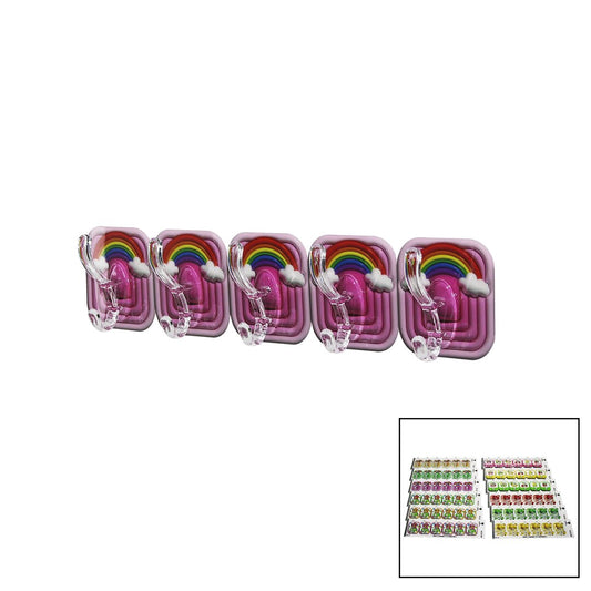 5PCS TEKLİ - ÇOKLU KULLANIM  MİKA KRİSTAL KOLLU  RESİMLİ YAPIŞKANLI  ASKI (5347)