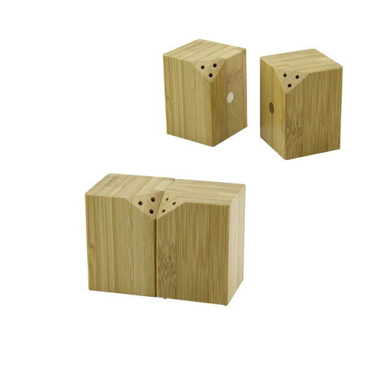 5X5CM--Y:7CM   2PCS   MIKNATISLI İKİZ   AHŞAP BAMBU  BAHARATLIK - TUZLUK (5347)