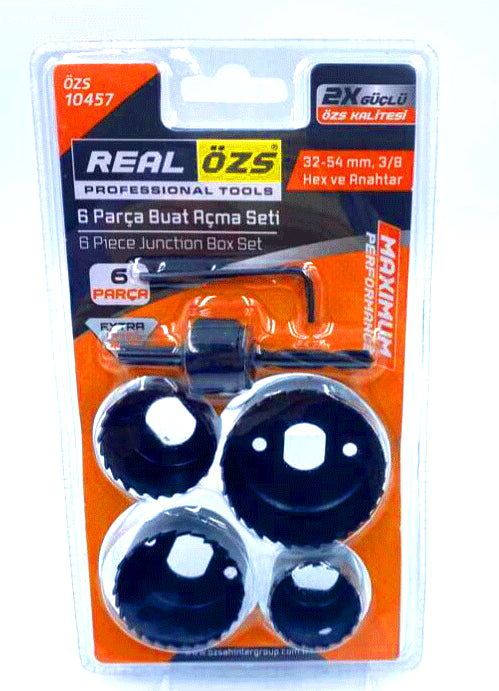 6 PARÇA  BUAT AÇMA PANÇ SETİ 38-54MM- 3/8 HEX - ANAHTAR (5347)