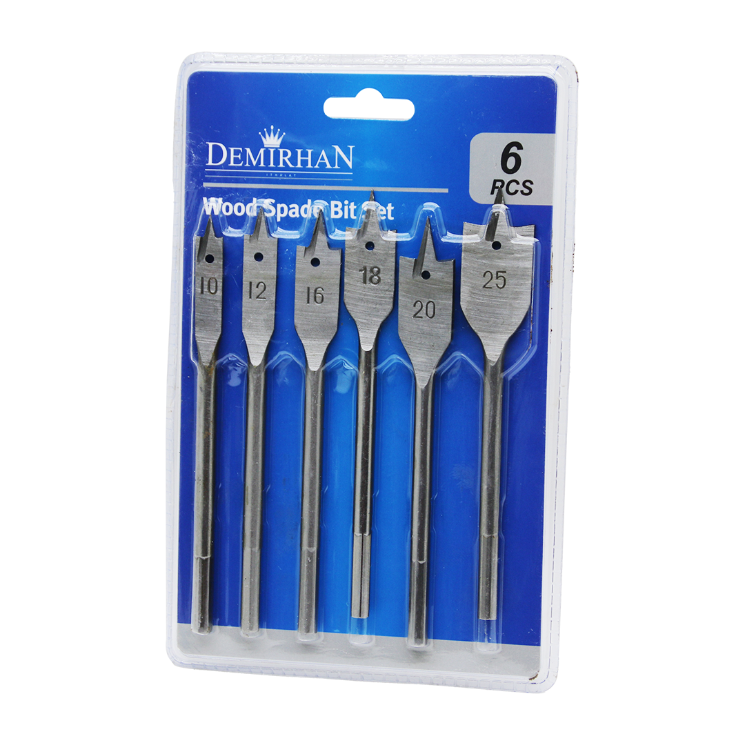 6 PIECE SPADE DRILL BIT SET 10-12-16-18-20-25 (5347)