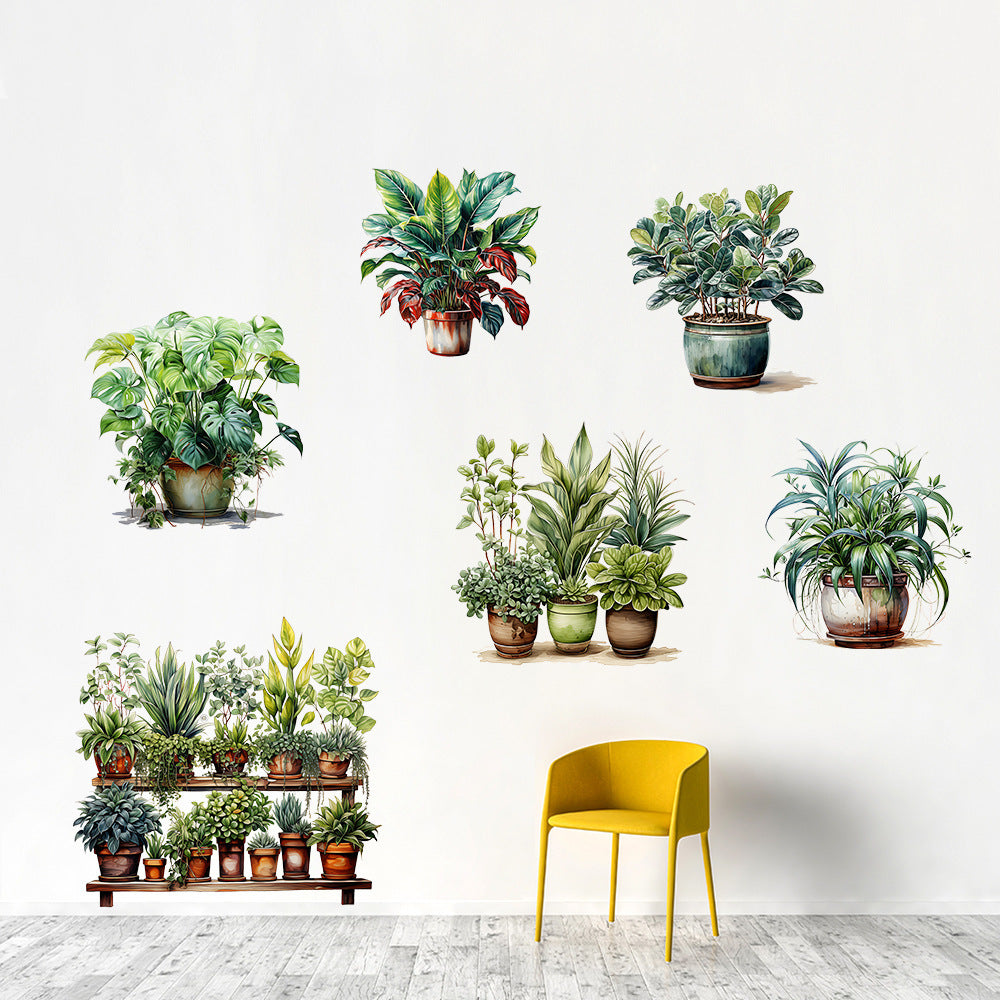 6-piece Sticker Potted Flower Models (5347)