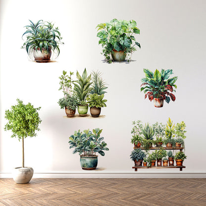 6-piece Sticker Potted Flower Models (5347)