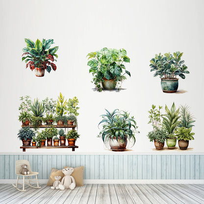 6-piece Sticker Potted Flower Models (5347)