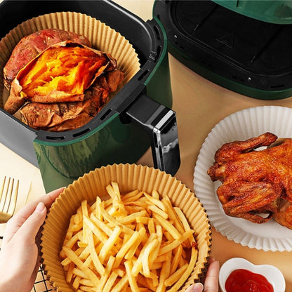 Starixa®100 Adet  Air Fryer Pişirme Kağıdı Tek Kullanımlık  Yağlı Kağıdı Yuvarlak Tabak Model