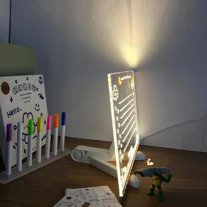لوح كتابة ورسم مضيء LED - كبير الحجم 30x20 سم