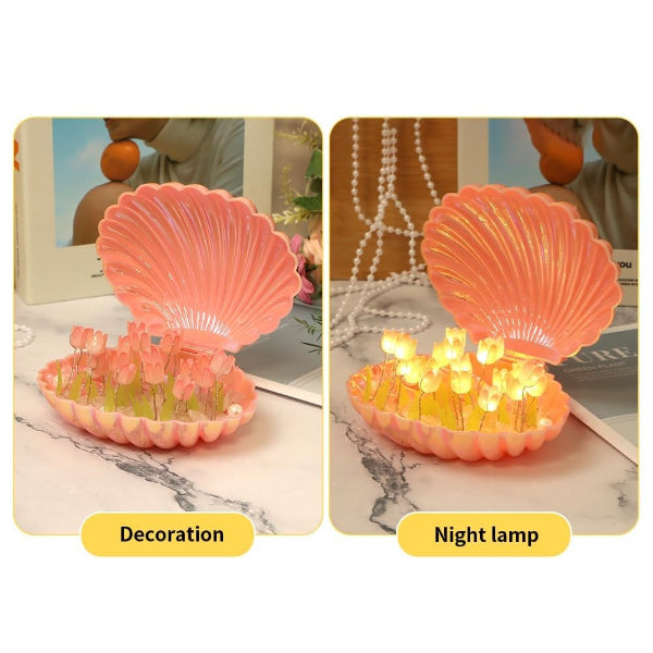 DIY Seashell-Designed Tulip Lamp with LED Lights