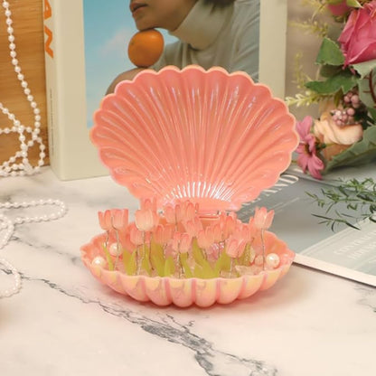 DIY Seashell-Designed Tulip Lamp with LED Lights