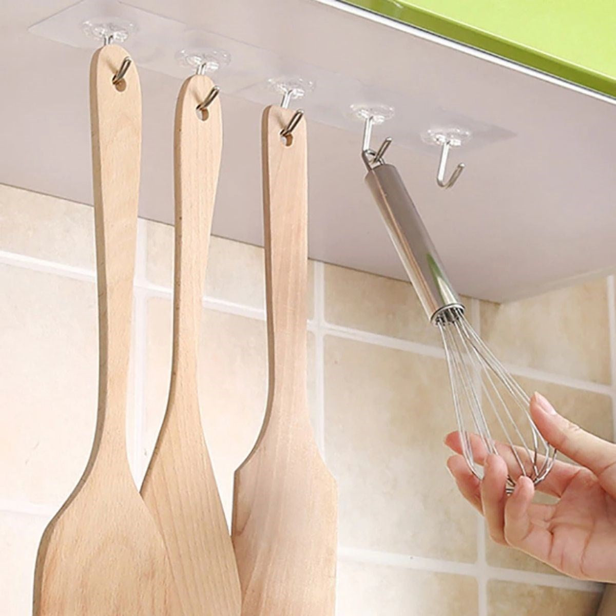 Starixa® Süper Güçlü Yapışkanlı Suya Dayanıklı Şeffaf Askı 5li Set Yeniden Kullanılabilir Kancalar