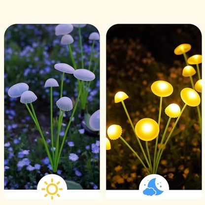 2 Pieces Plastic Mushroom Sensor Solar Garden Light