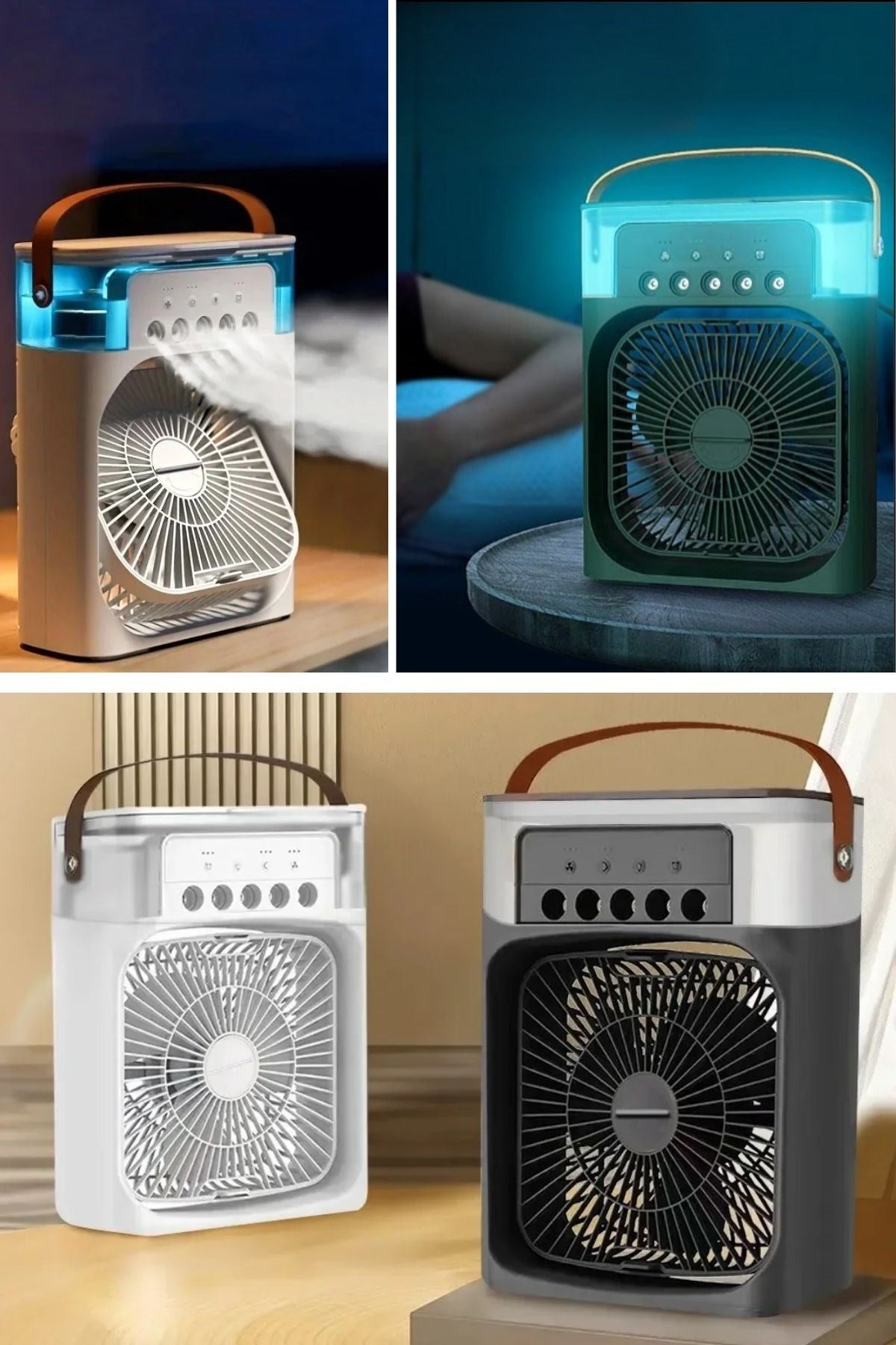 Starixa® Taşınabilir 3 Farklı Mod Ayarlı 7 Farklı Led Işıklı Sulu Soğutmalı Taşınabilir Masaüstü USB Fan Vantilatör
