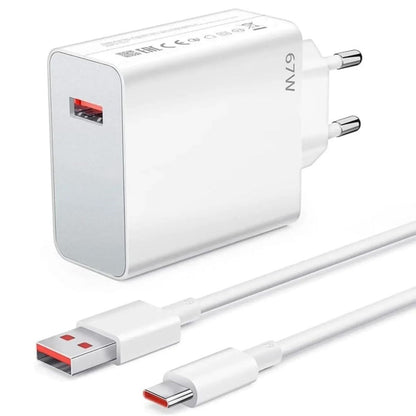 67W Hızlı Şarj Adaptörü USB to Type-C - PD Destekli, Akıllı Hızlı Şarj Başlığı, Güvenli Güç Adaptörü (5347)