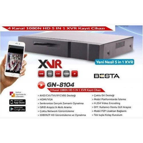 XVR 4 Kanal Kamera Kayıt Cihazı KD-8104S