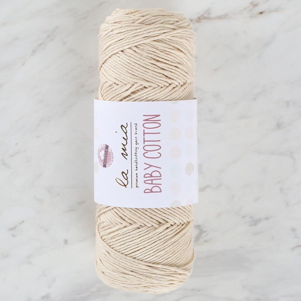 La Mia Baby Cotton Cream Hand Knitting Yarn - L002 - 33636