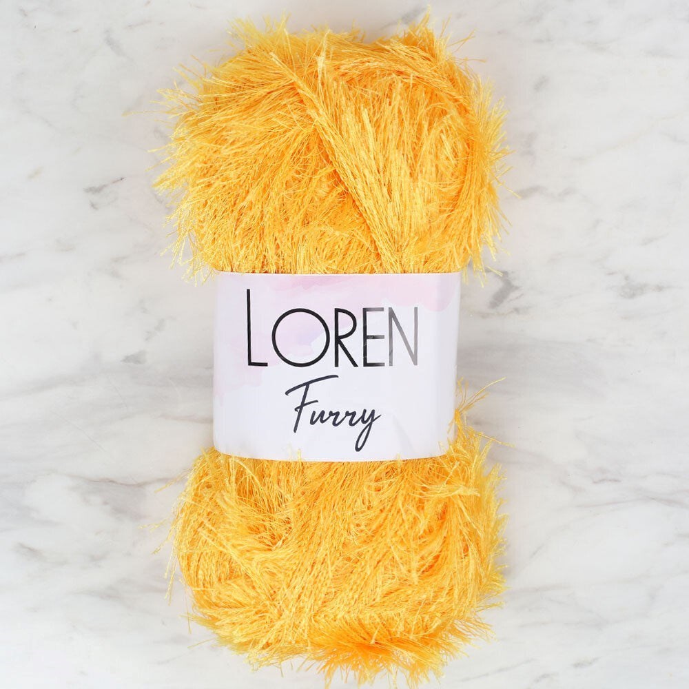 Loren Furry خردلي أصفر - خيط حياكة يدوي - RF075 - 34063