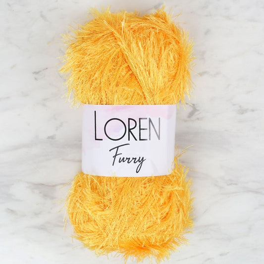 Loren Furry Mustard Yellow Hand Knitting Yarn - RF075 - 34063