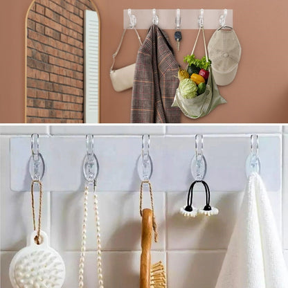 Starixa® 5'li Güçlü Yapışkanlı Şeffaf Duvar Askısı Banyo Mutfak Düzenleyici Pratik Askılık