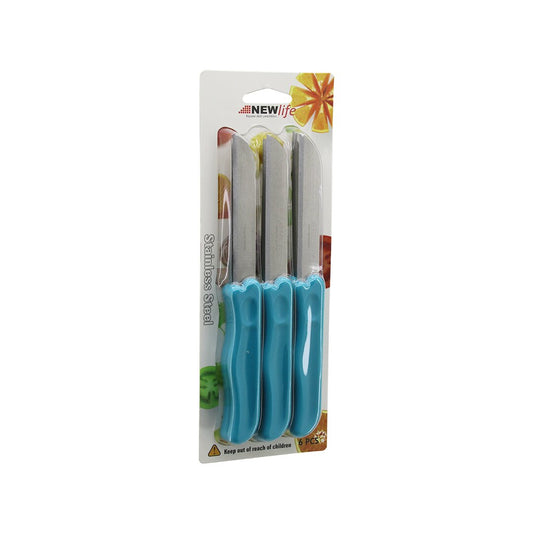6PCS  MEYVE  BIÇAK  RENKLİ PLASTİK SAPLI (5347)