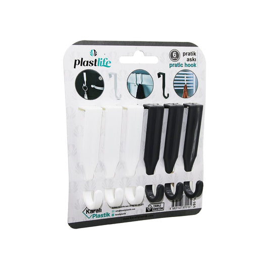 6PCS - TEK KOLLU   ÇOK AMAÇLI - TAK ÇIKAR  PRATİK PLASTİK ASKI (5347)
