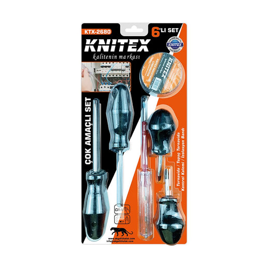 6PCS SCREWDRIVER - MULTI-PURPOSE SET SCREWDRIVER - SPINNING SCREWDRIVER - TESTER PEN - ELECTRICAL TAPE (5347)