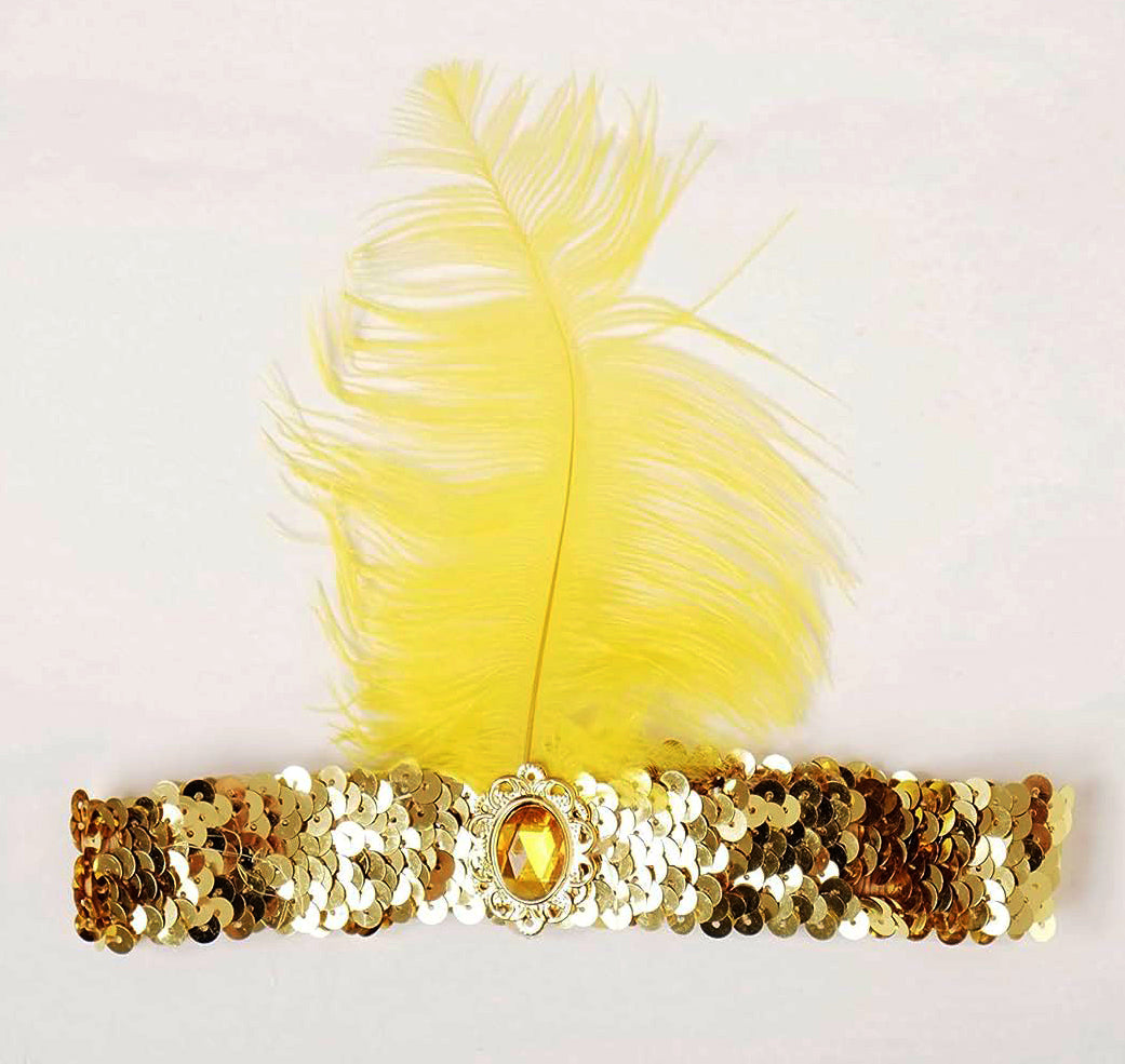 طوق شعر شارلستون ذهبي اللون