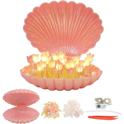 DIY Seashell-Designed Tulip Lamp with LED Lights