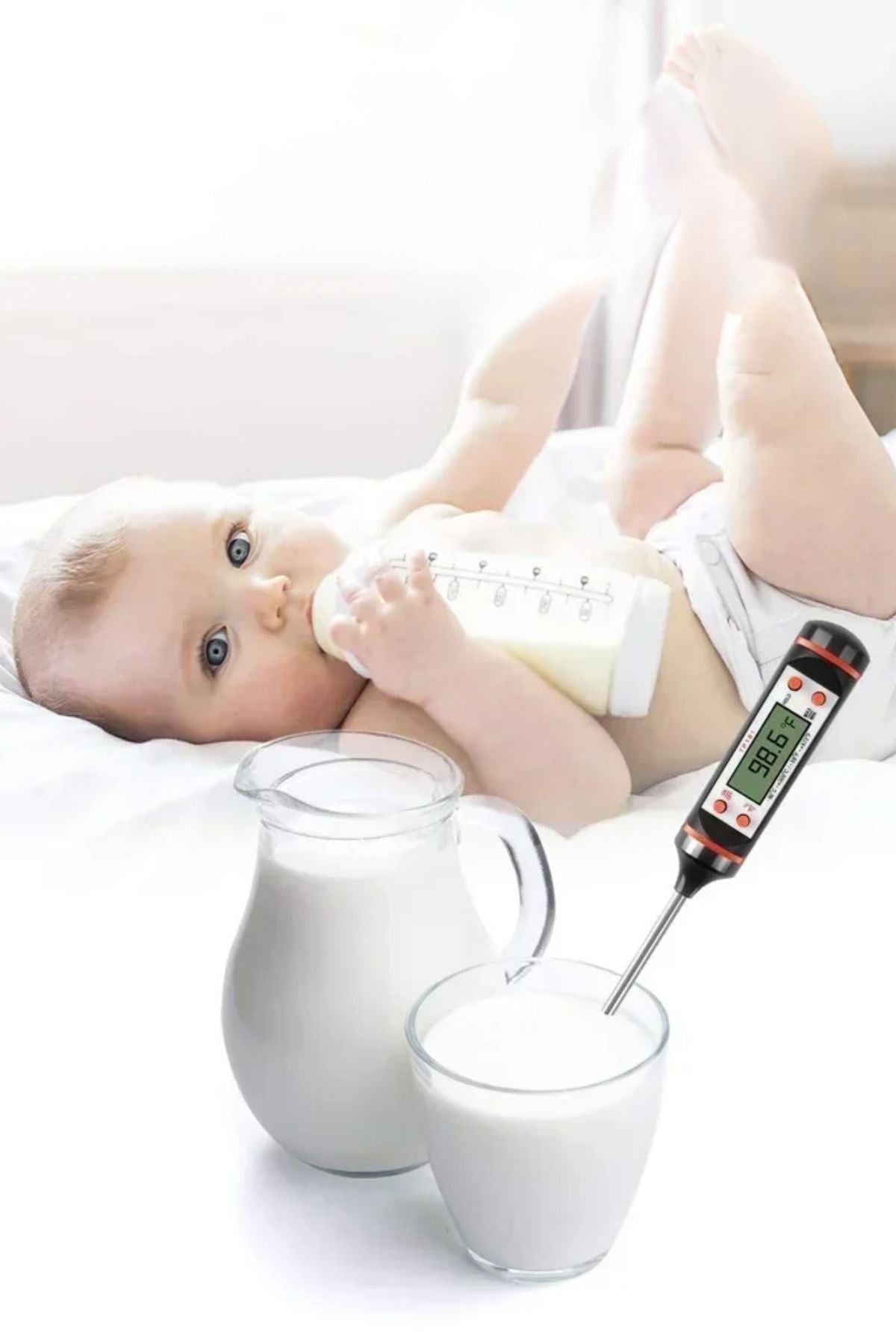 Starixa® Dijital Gıda Termometresi Süt,Et,Yoğurt Mayalama,Mama Derecesi Ölçer Gıda Termometresi