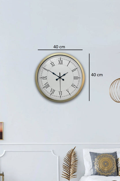 Retro Modern Roma Rakamlı 40 Cm Metal Duvar Saati