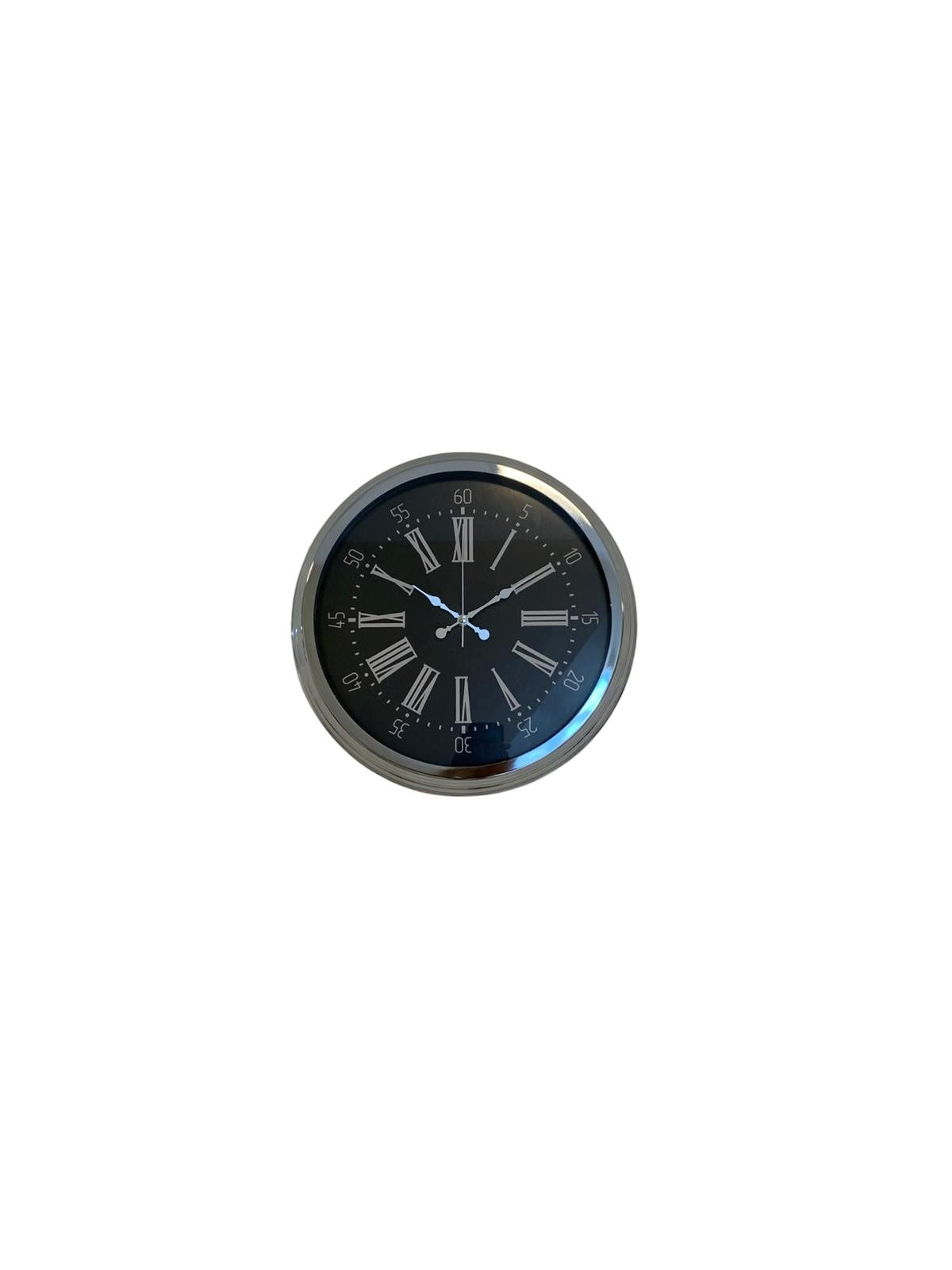 Dark Elegance 40 Cm Metal Krom Duvar Saati