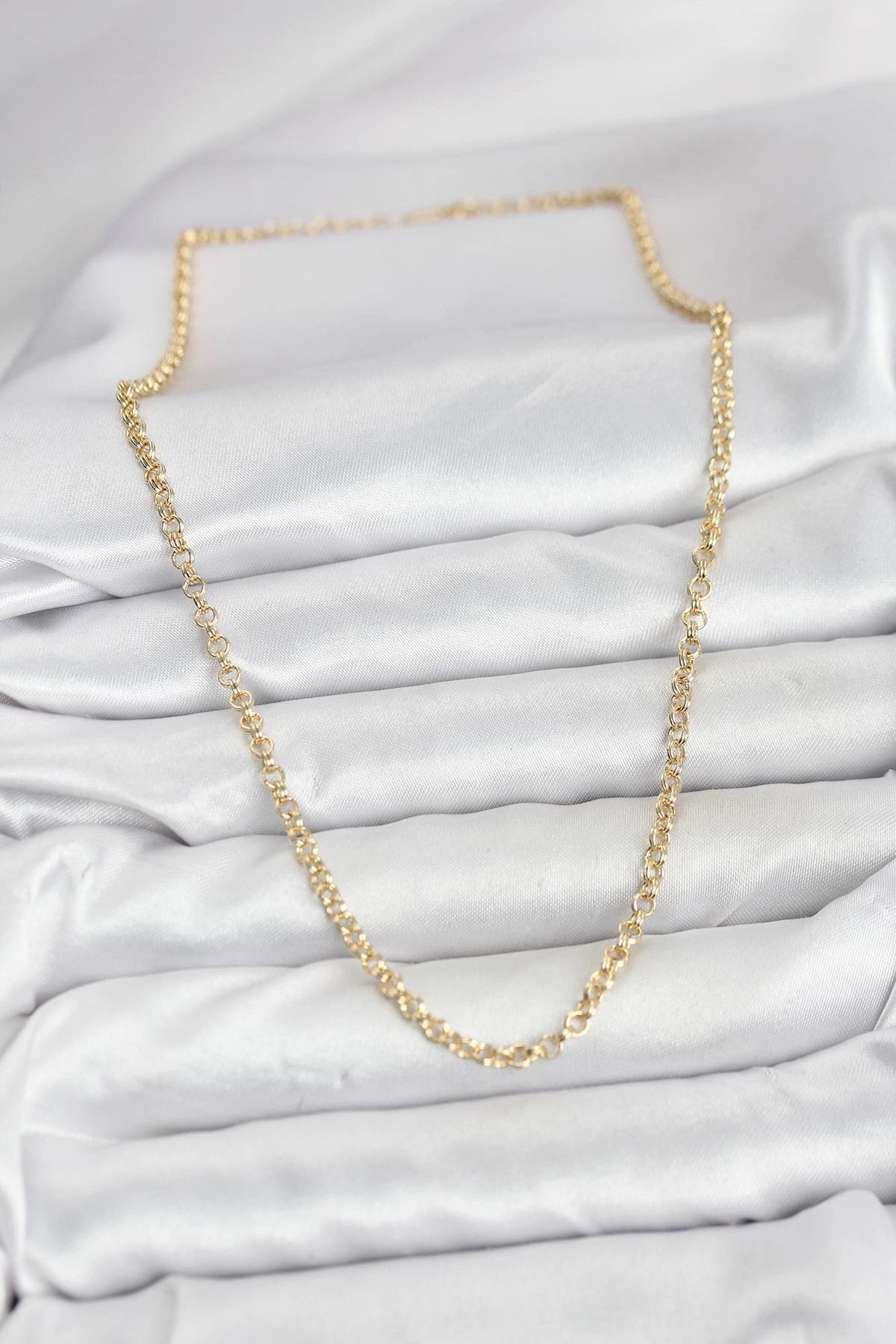 Mey İthalat® CM Gold Renk Pirinç Halkalı Model Kadın Kolye