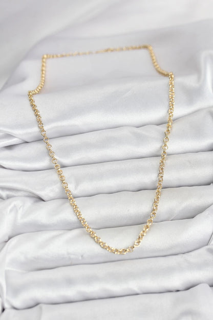 Mey İthalat® CM Gold Renk Pirinç Halkalı Model Kadın Kolye
